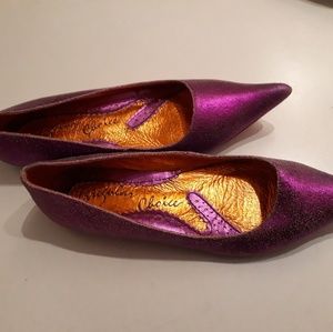 Irregular Choice point flat shoes